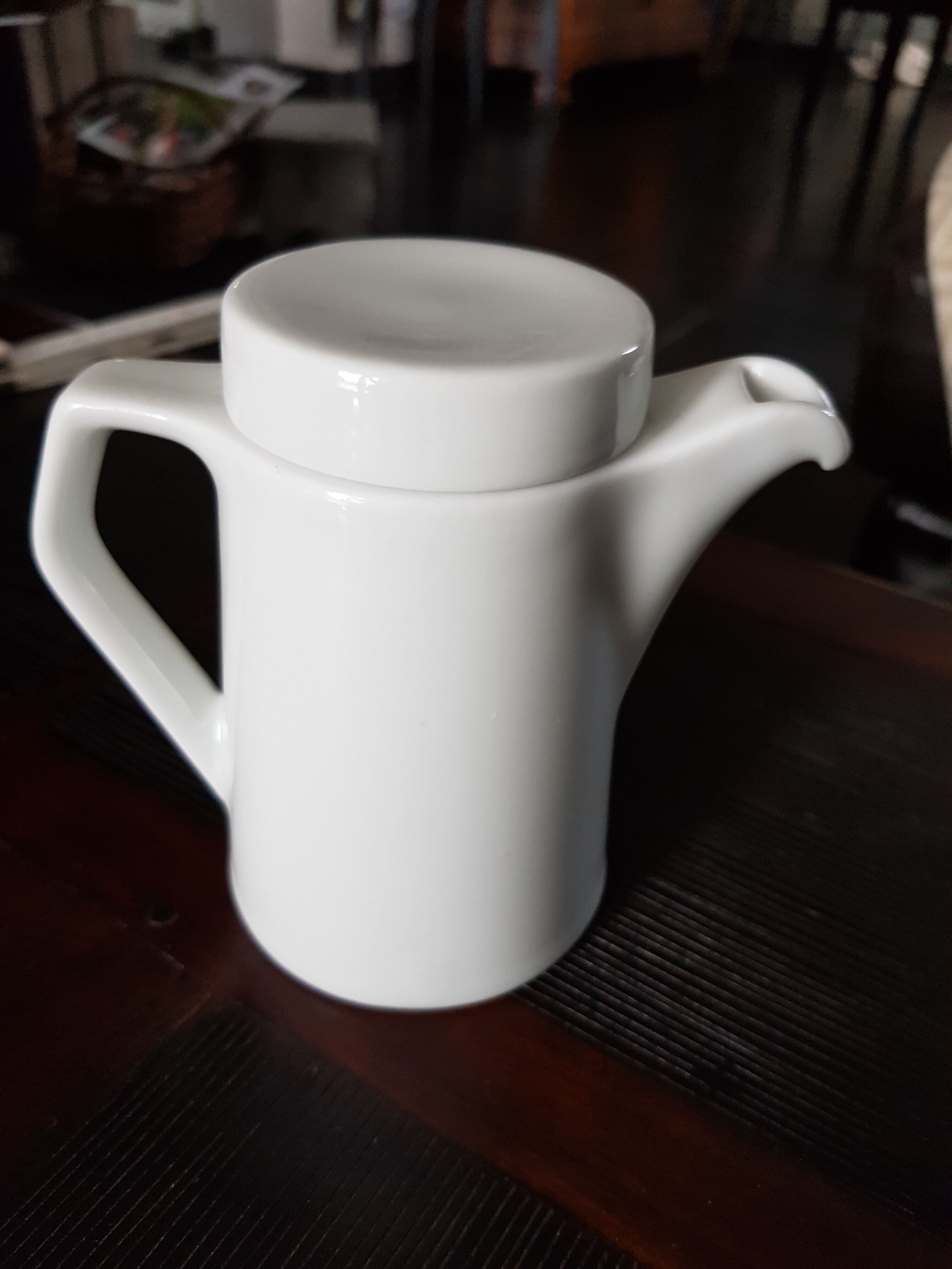 White porcelain teapot