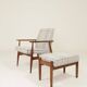 Vintage armchair and footrest set in Royal Tartan Design mid-century style.