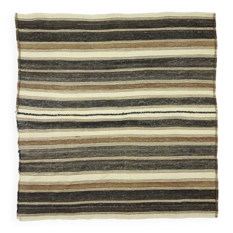 Turkish Anatolian Handmade Vintage Area Kilim Rug 225 cm x 213 cm