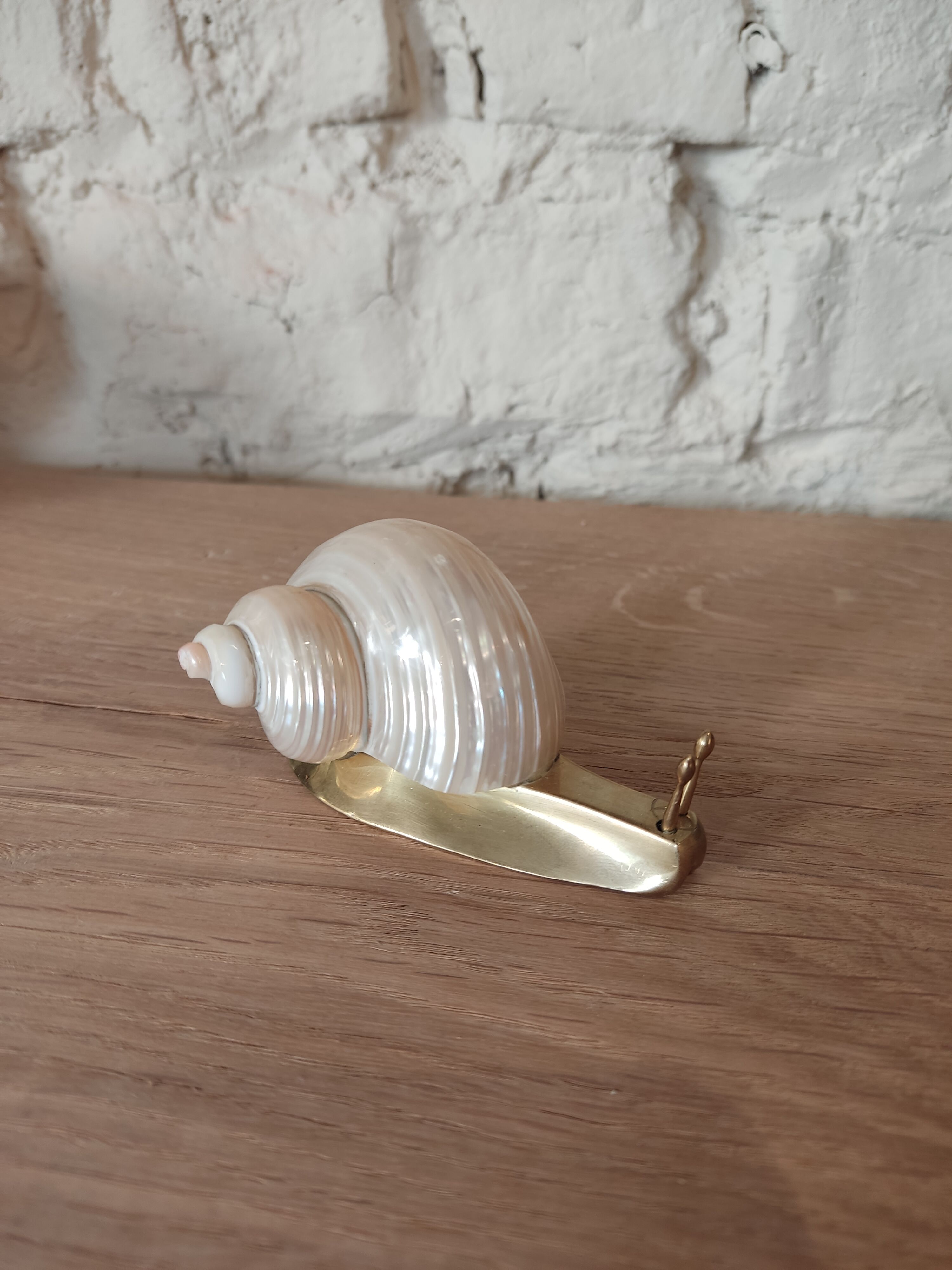 Brass snail paperweight
