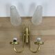 1950s brass and tulip Bubble wall lamp