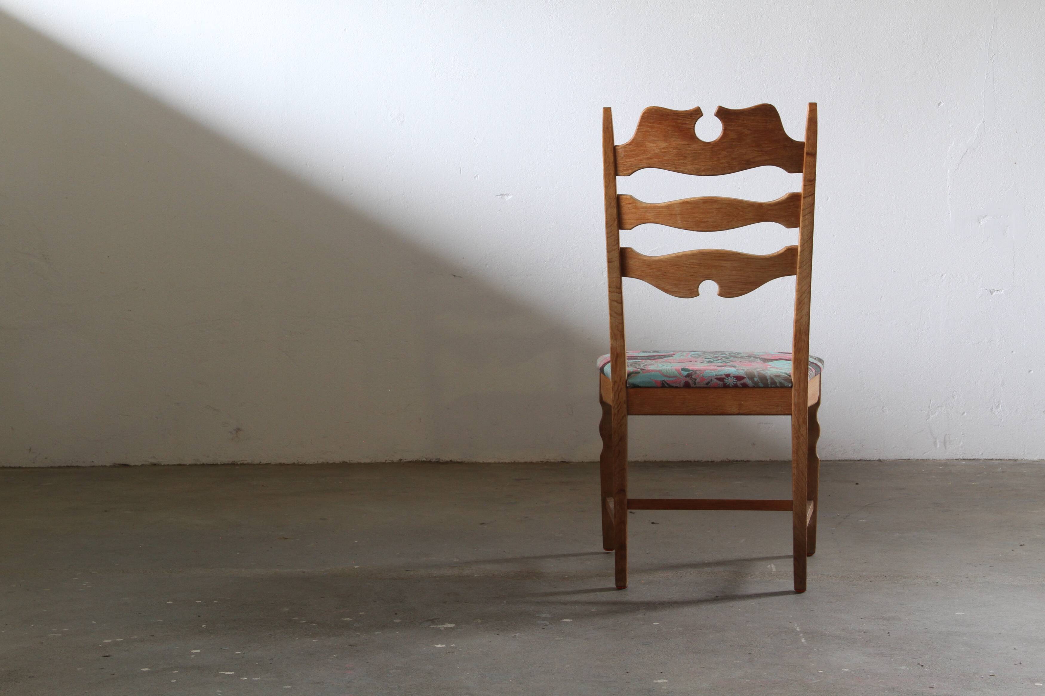 Chaises en chêne à dossier haut Razorblade vintage par Kjærnulf, années 1960, design danois