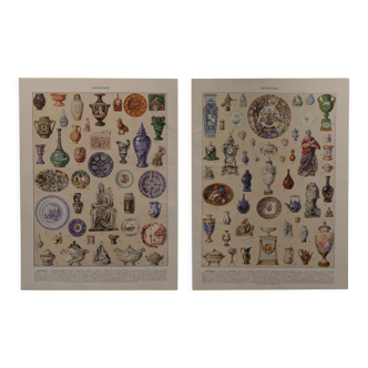 Original lithographs on ceramics, porcelain and earthenware