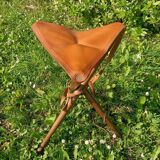 Genuine Leather Folding Stool