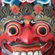 Hand Carved Balinese Boma Mask: Indonesian Hindu Entrance Wall Decor