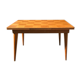 Vintage oak dining table compass legs