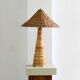 Shroom 002 Rattan Table Lamp, Wicker Shade, Mushroom Shaped Bedroom, Living Room Lighting