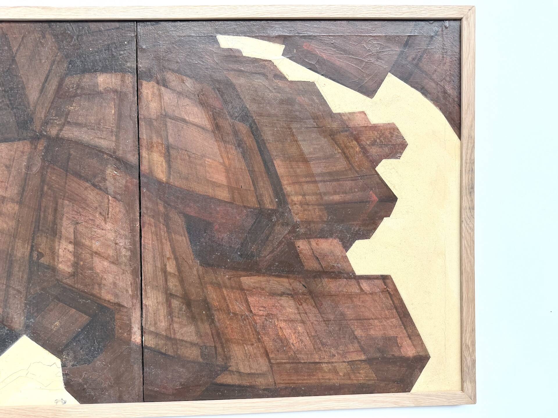 Abstract diptych "deconstructed architecture", France 1970