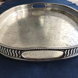 Silver metal serving tray