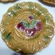 Lot of 5 plates in barbotine sarreguemines decor fruits