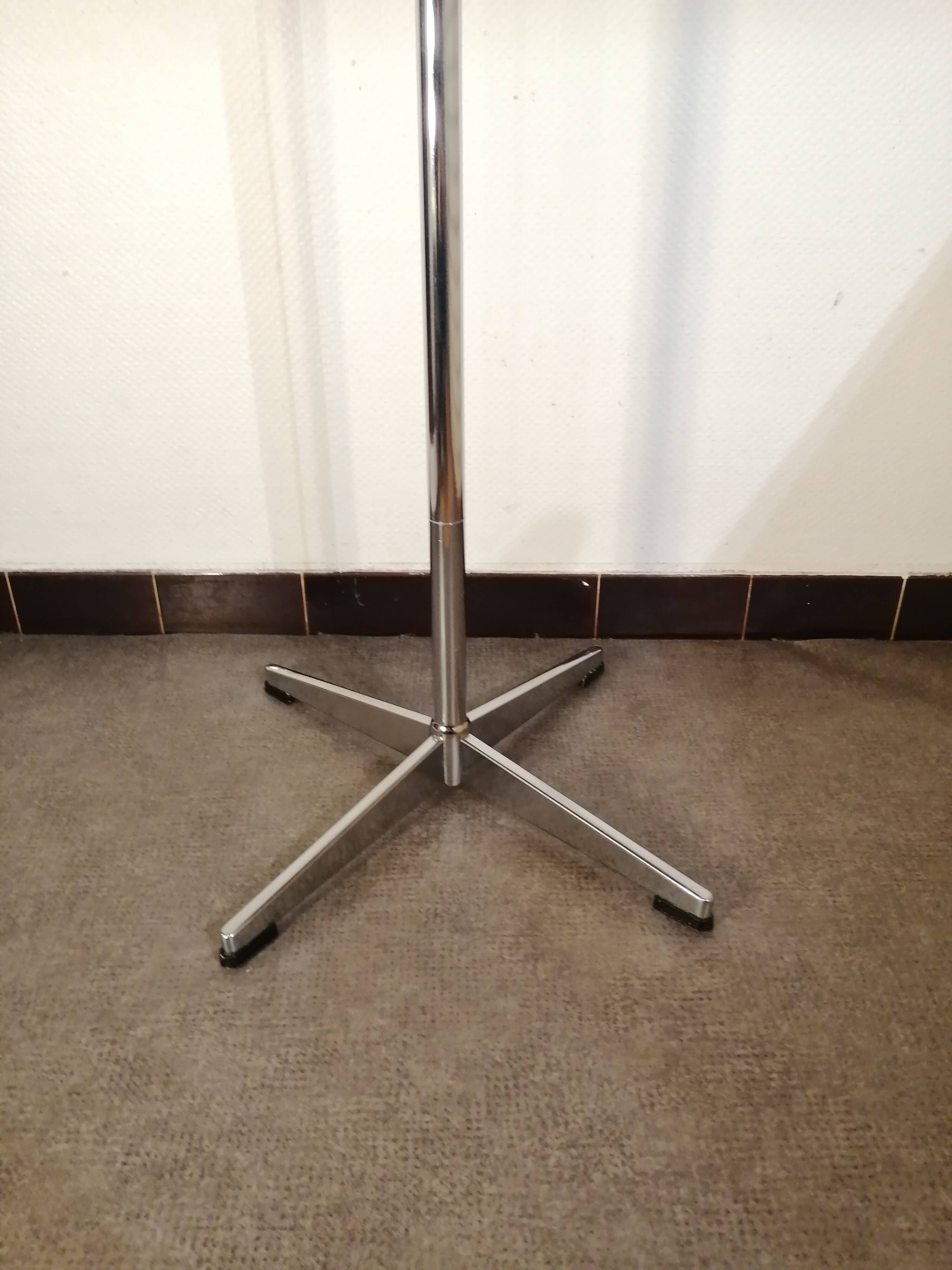 Chrome metal coat rack parrot, 12 balls, vintage 1970s