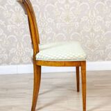 Vintage Elm Chairs in White Upholstery, 1950s, Set of 5