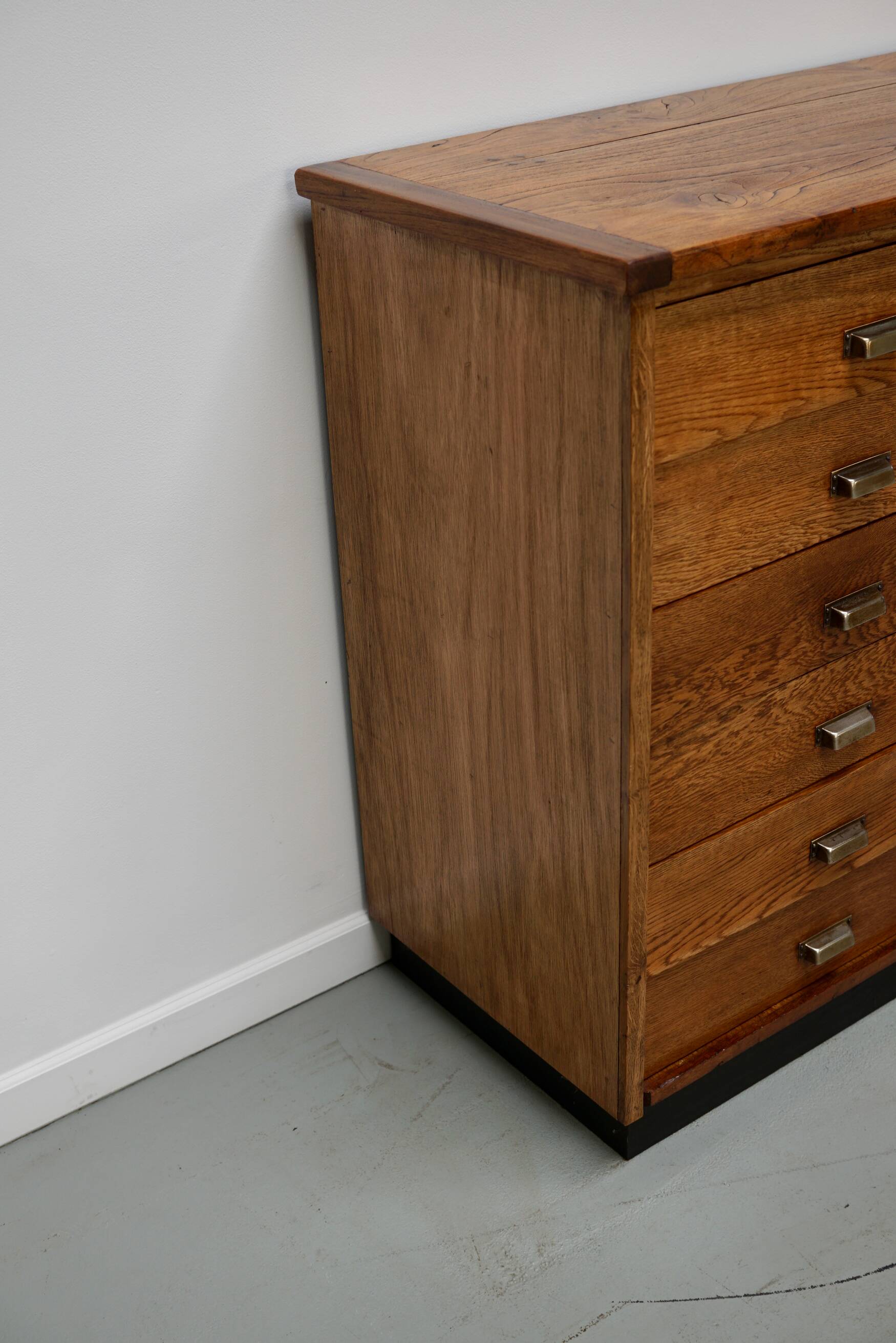 Dutch Oak Apothecary / Filing Cabinet or Sideboard, 1950s
