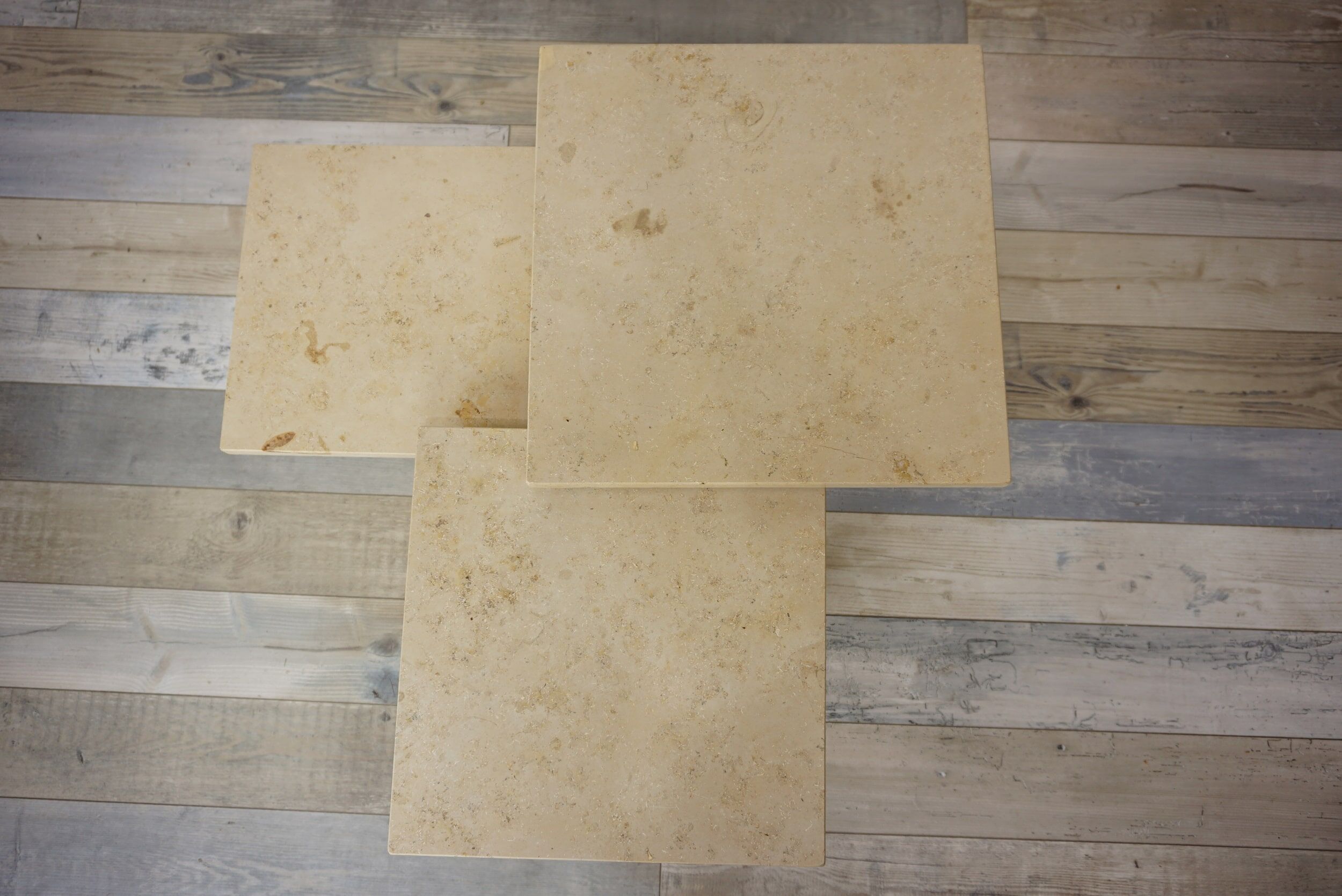 Nesting tables in Burgundy stone