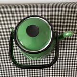 Green and black enamel coffee pot