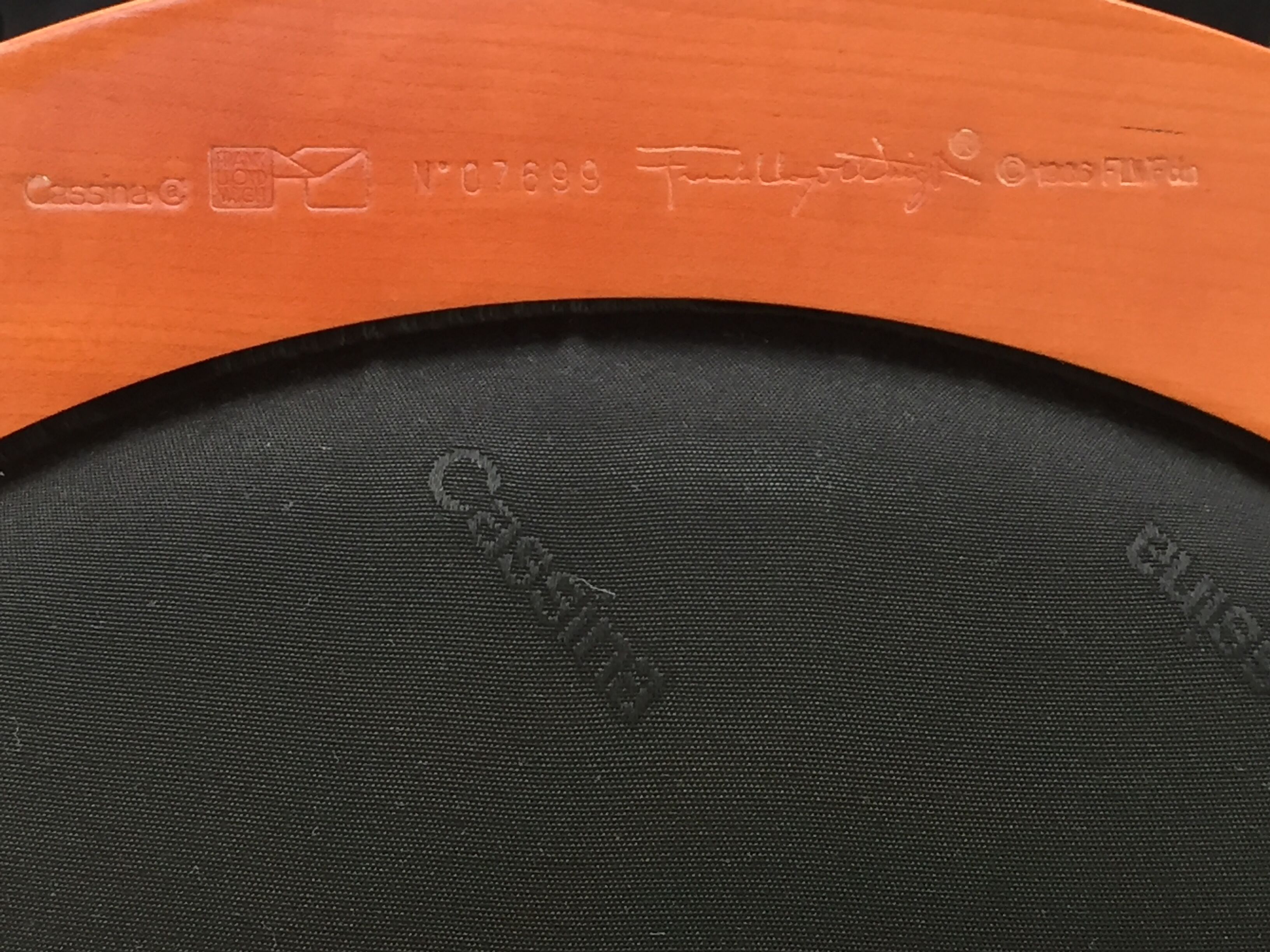 Pair of chairs 606 Barrel of Frank Lloyd Wright, edited by Cassina