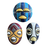 Collection of 3 African ceramic masks