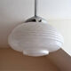 Art Deco french 1930 s in white cloud Clichy glass ceiling lamp