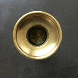 Brass candle holder with push button