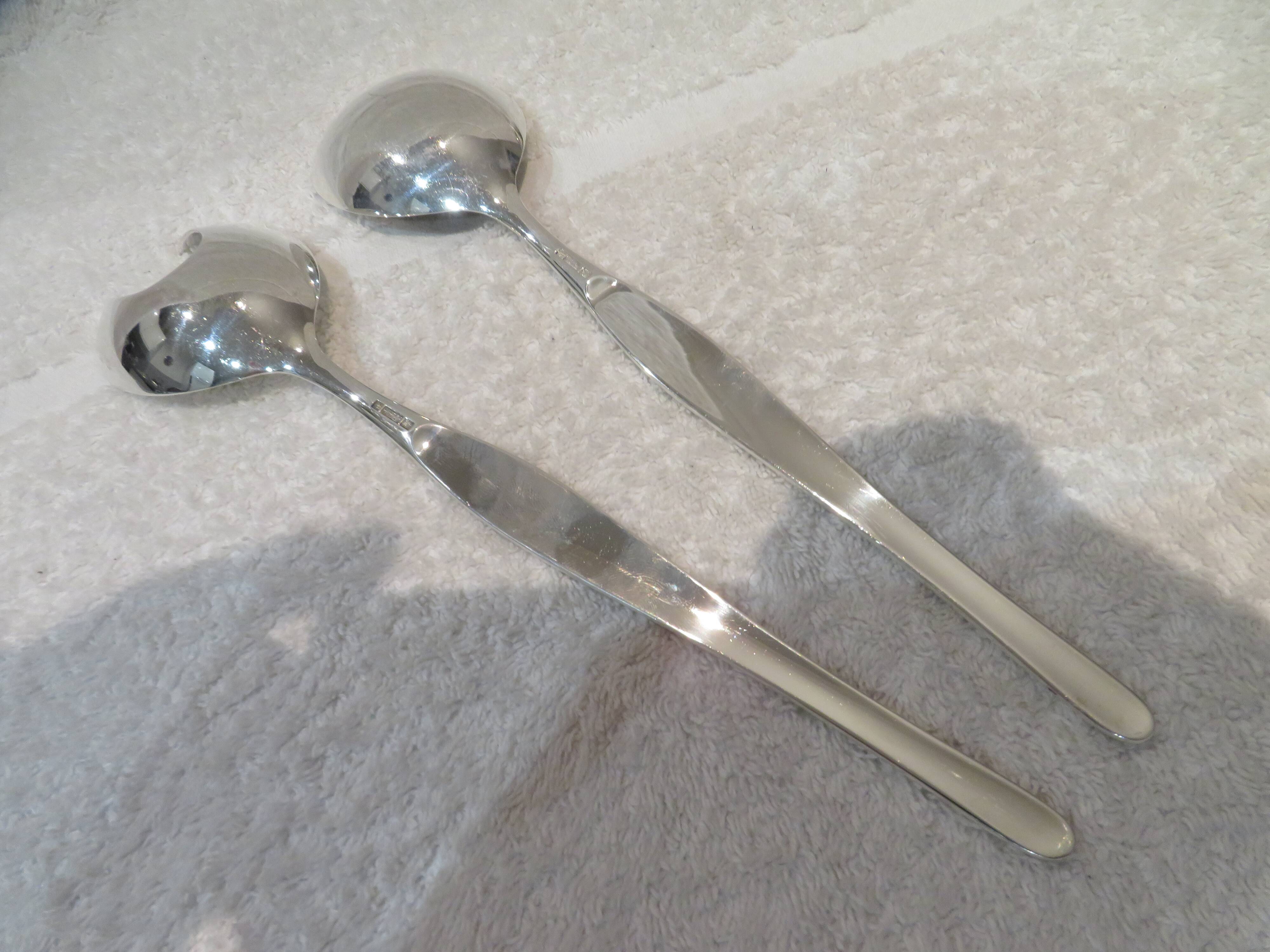 Cuillère et fourchette de service métal argenté orfèvre Christofle Duo