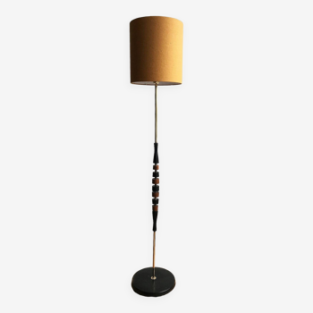 Scandinavian teak and brass floor lamp 1960