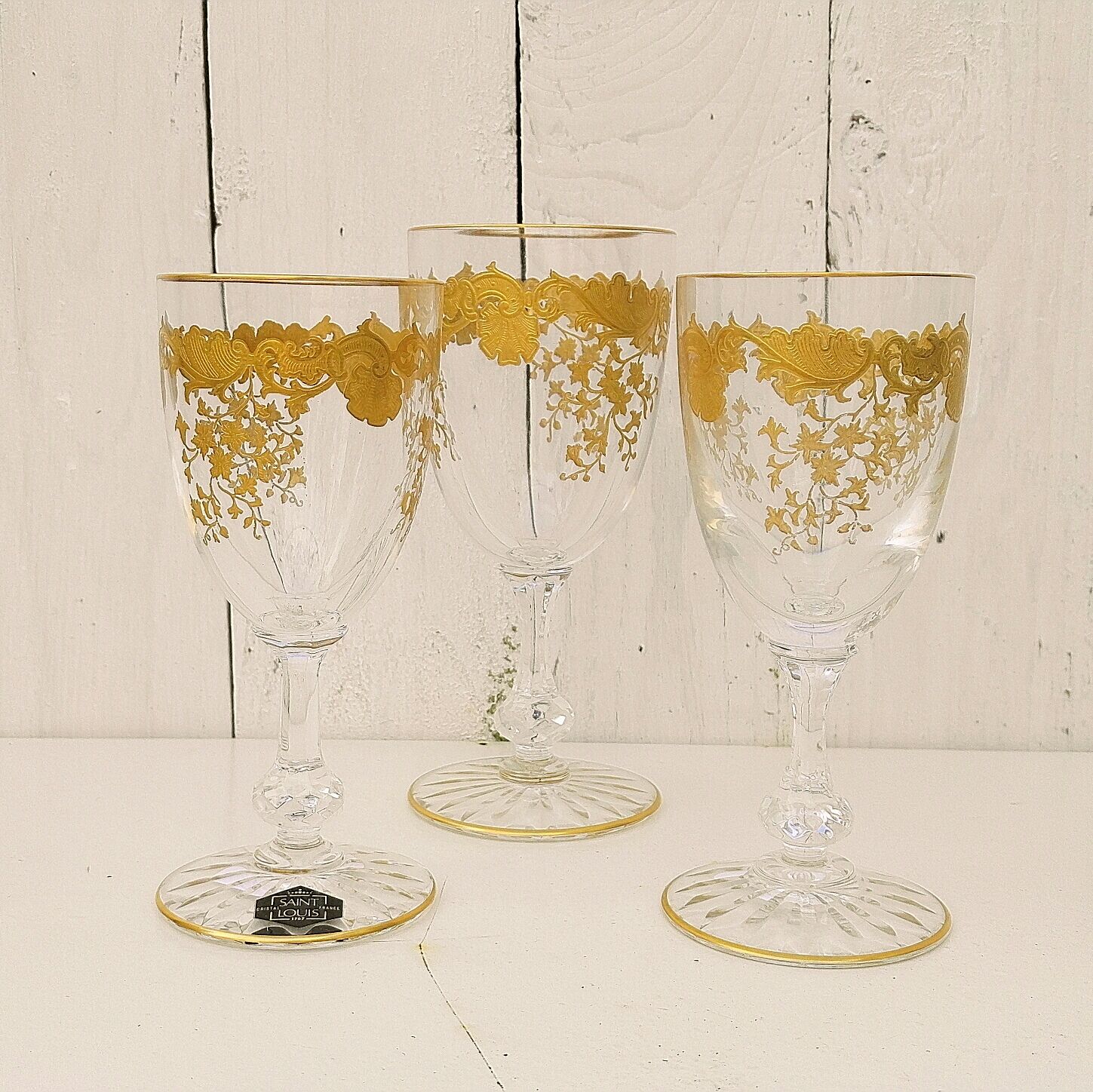 Crystal glass Saint Louis model Massenet gold N°2
