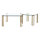 Hollywood Regency Brass and Glass Coffee Tables by Peter Ghyczy, 1970s, 2pc