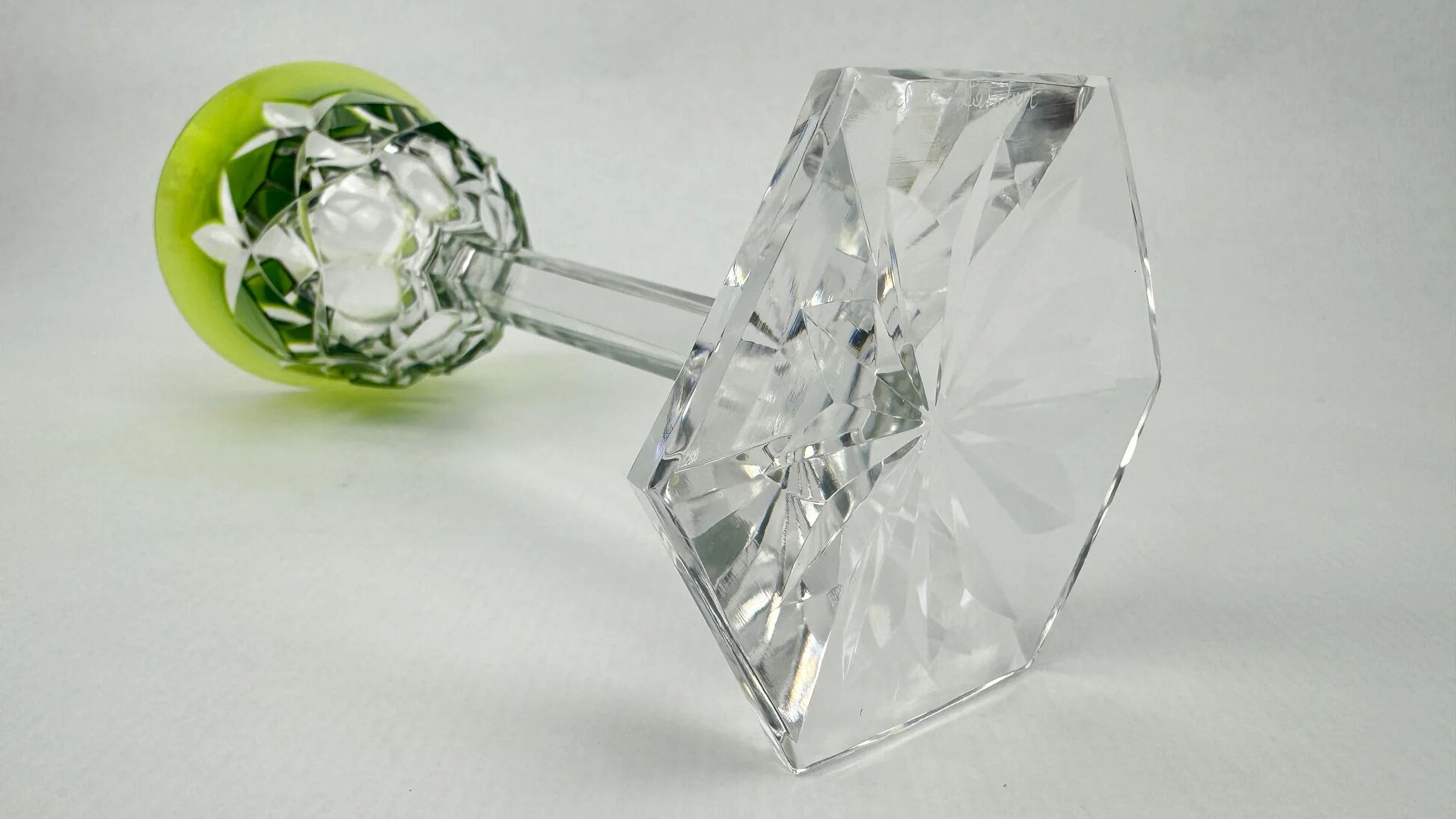 Val Saint Lambert, 6 coloured crystal Roemer glasses, 19 cm