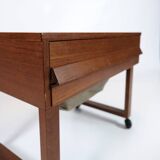 Sewing Table With Wheels Made In Teak, Danish Design From 1960s