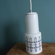 Suspension lampe abat jour verre motif arabesque