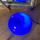 Lampe champignon vintage verre bleu roi