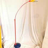 Multicolored articulated floor lamp, postmodern, 1980