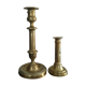 Set of 2 old brass candle holders