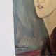 Acrylic on canvas, old vintage portrait painting