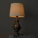 Antique Table Lamp in Patinated Brass and Silver, 19th Century
