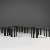 Black stackable stools of side tables (new) by Bram Vanderbeke, Belgium, 2017
