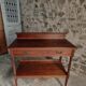 Antique mahogany console with drawer and shelf, French serving table, circa 1900.
