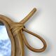 Vintage bamboo and rattan apple-shaped mirror - 1970s
