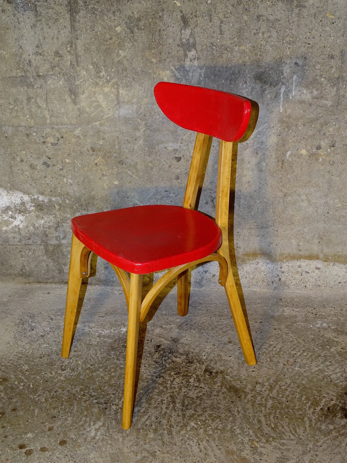 Lot de 6 chaises bistrot vintage 1955 " banane"