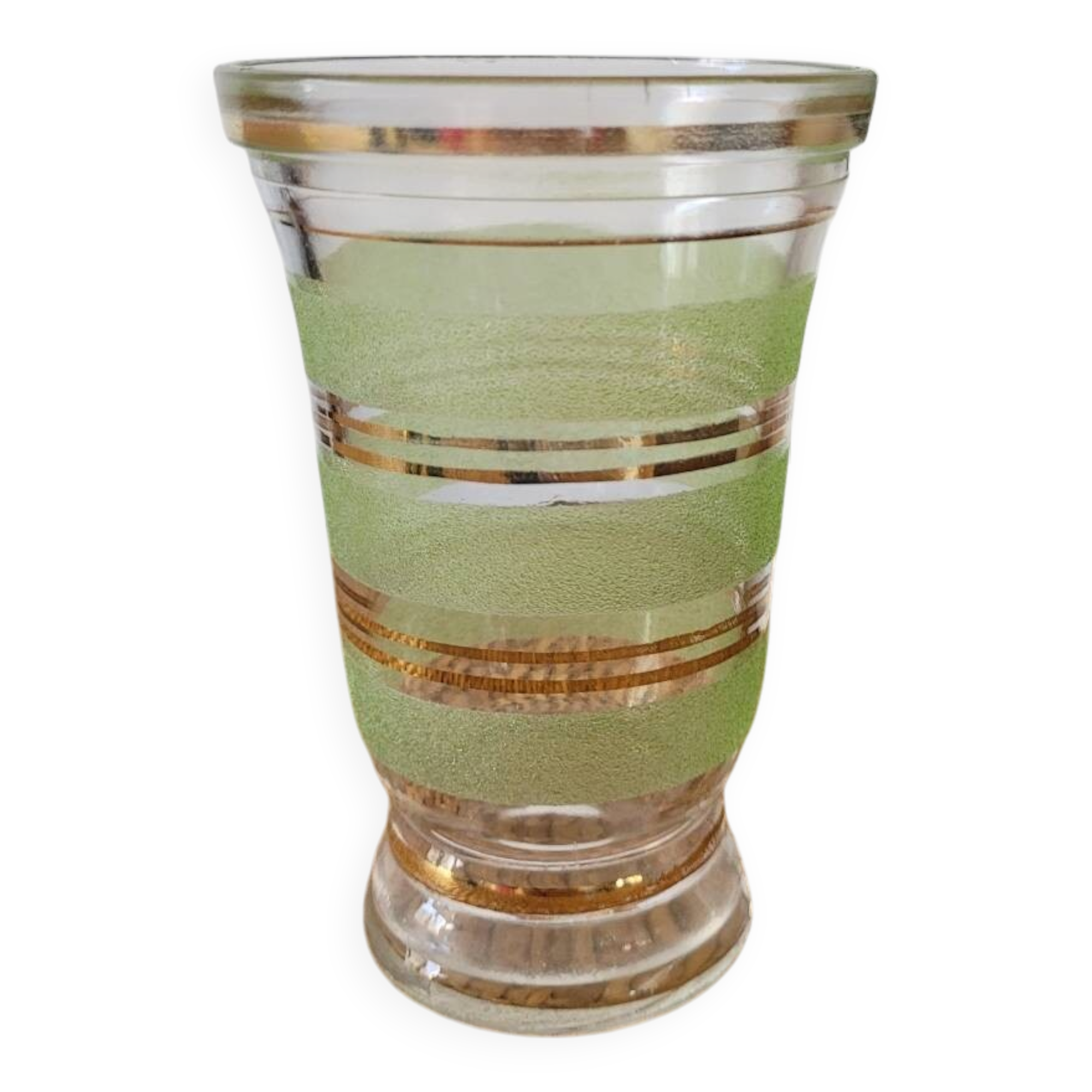 Small vase in granite glass with gold edging