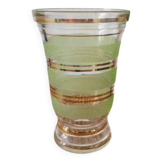 Small vase in granite glass with gold edging