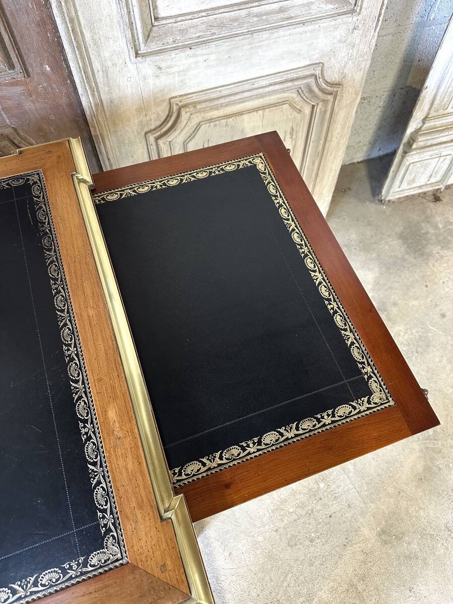 Directoire style flat desk in cherry wood, 20th century.