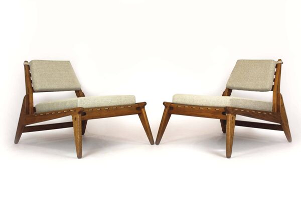 Chaises de chasse scandinaves du milieu du siècle restaurées par Kristiansson, années 1950.