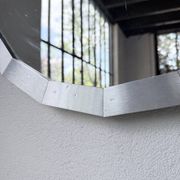 Miroir hexagonal métal brossé 1970