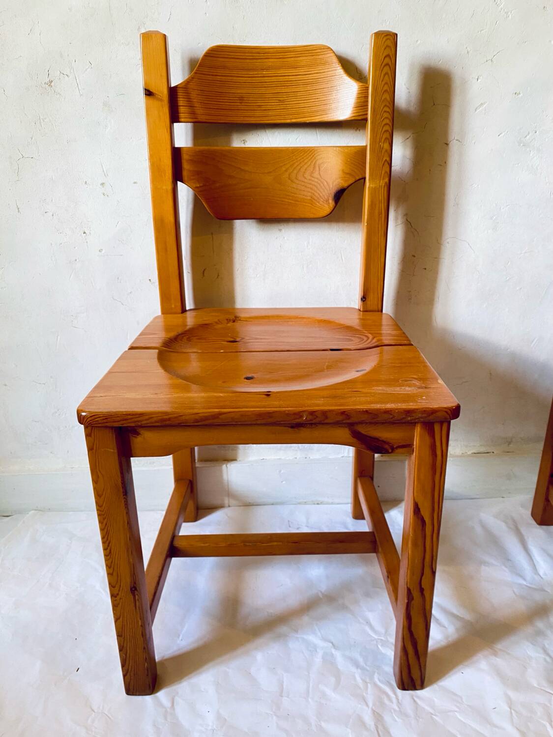 Pair of mountain chairs made of solid pine.