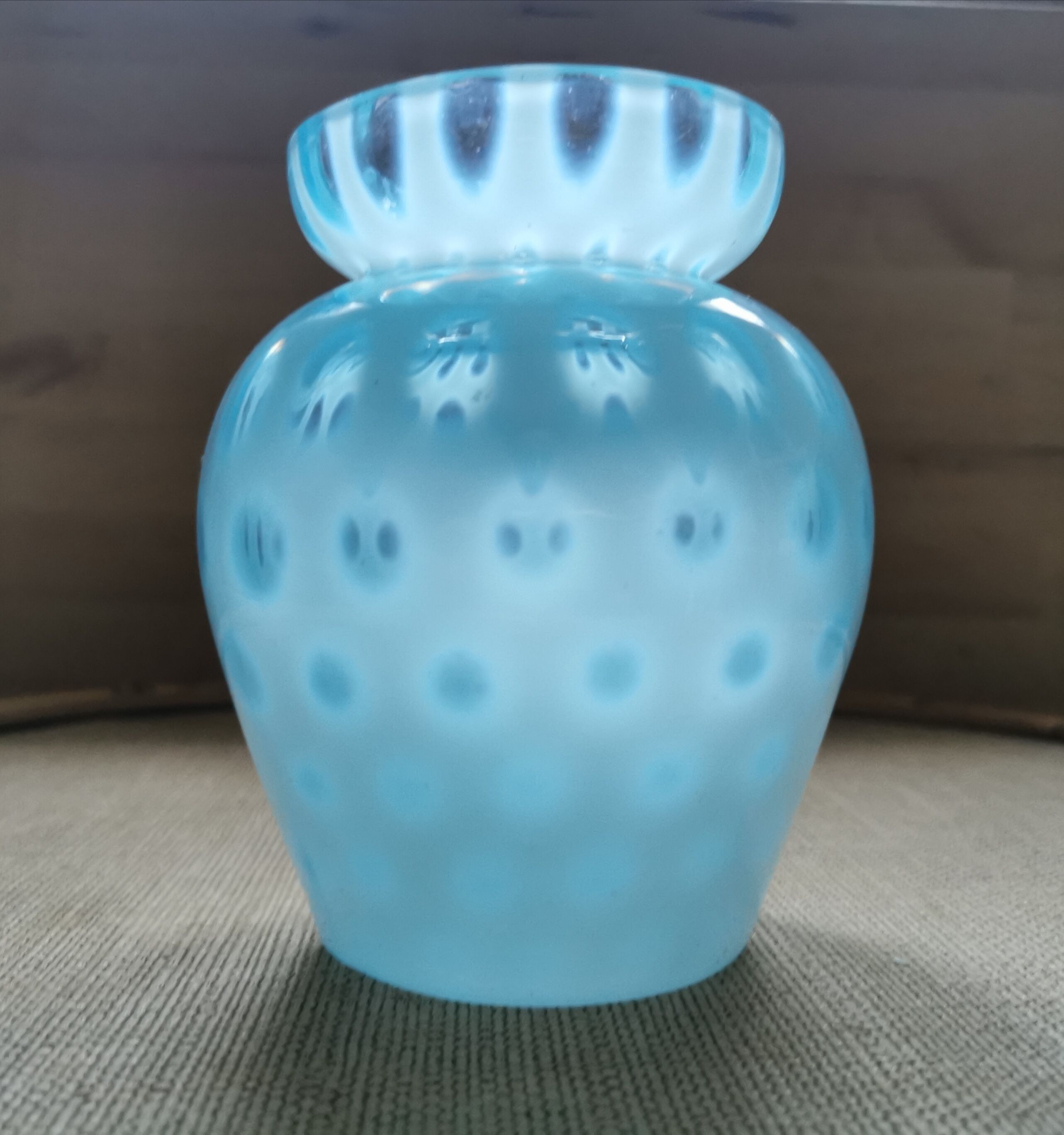Vintage turquoise glass vase
