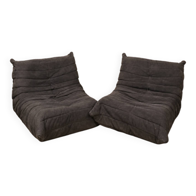 Paire de chauffeuses Togo, Michel Ducaroy, Ligne Roset, France, année 1970