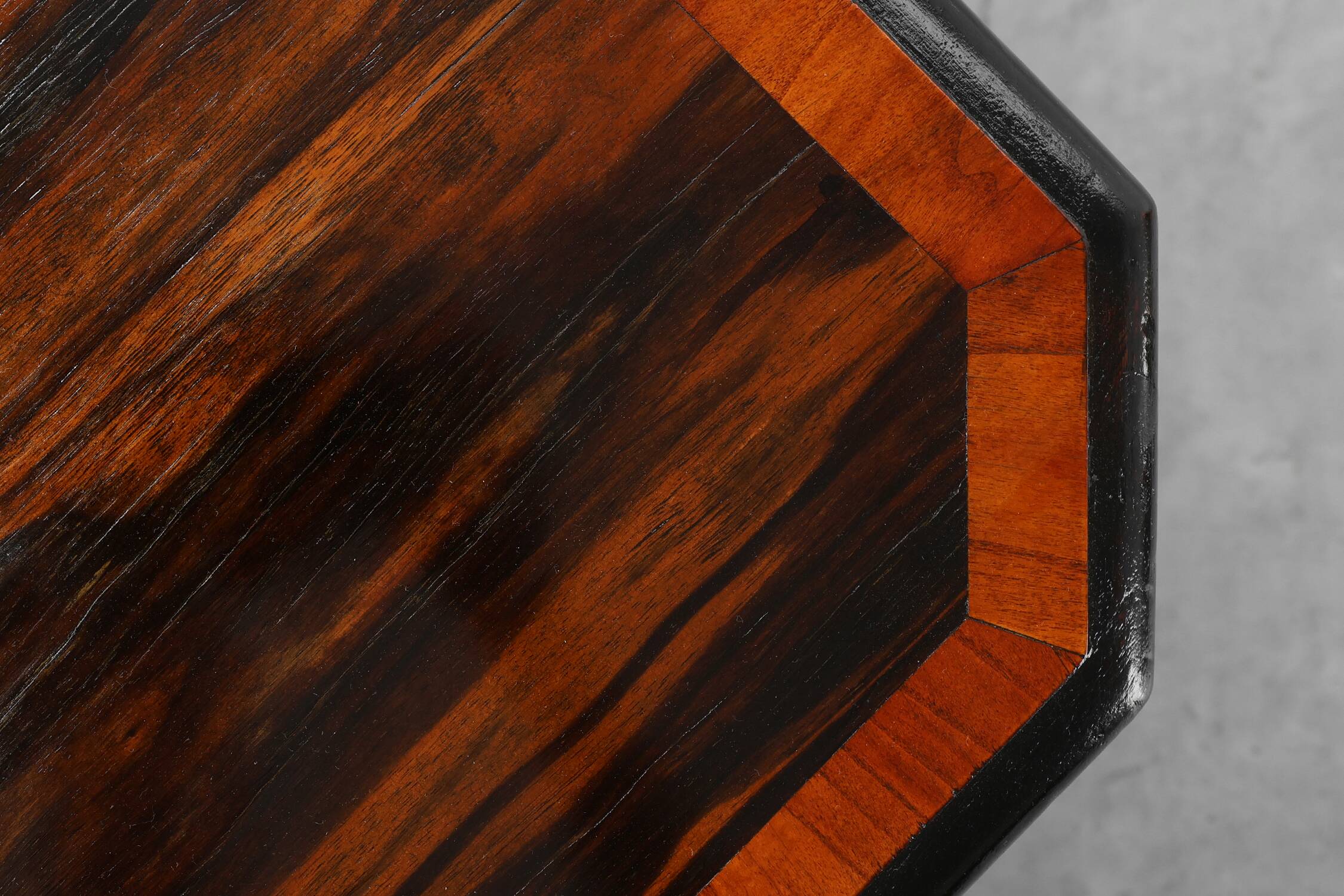 19th Century English side table with geometric wood inlay by John Taylor &