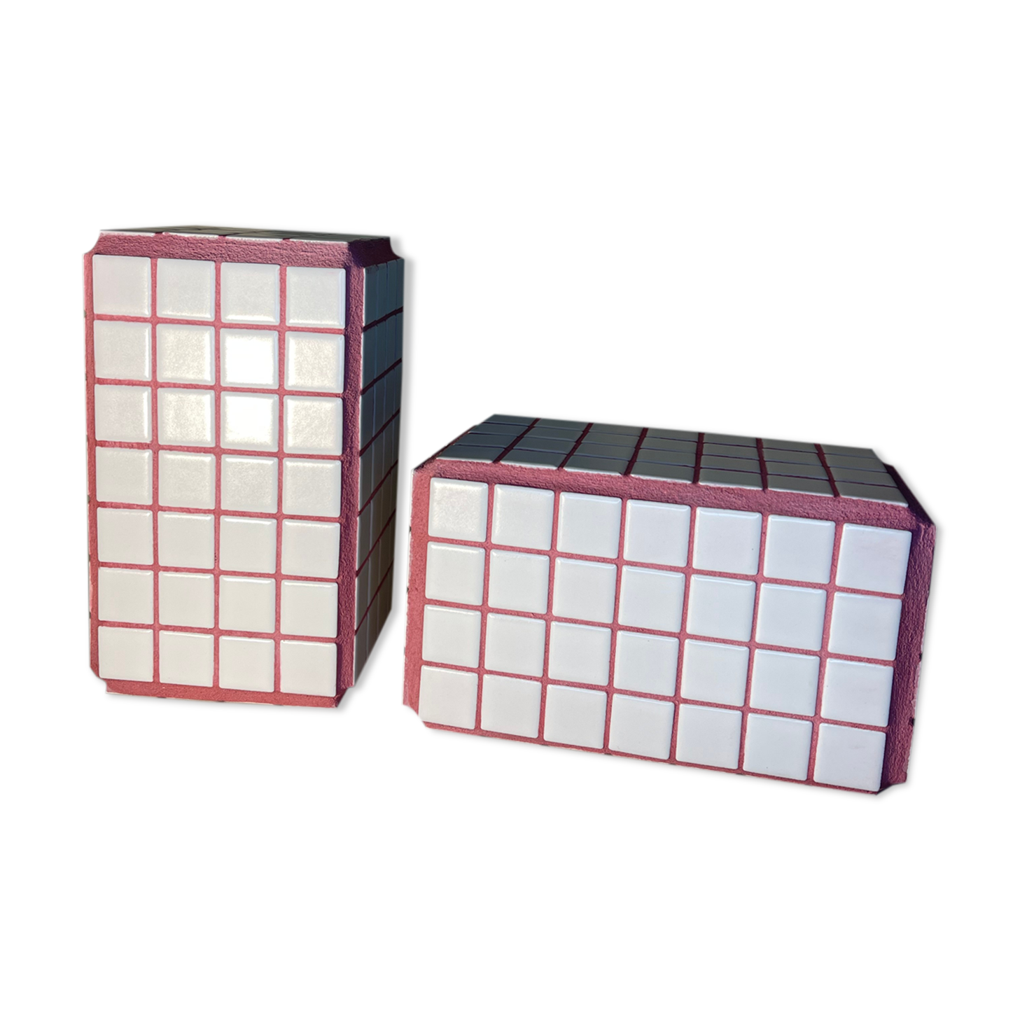 Serre-livres blanc et rose