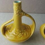 Pair of ancient vases/soliflores, in ceramics from Sarreguemines, 3756